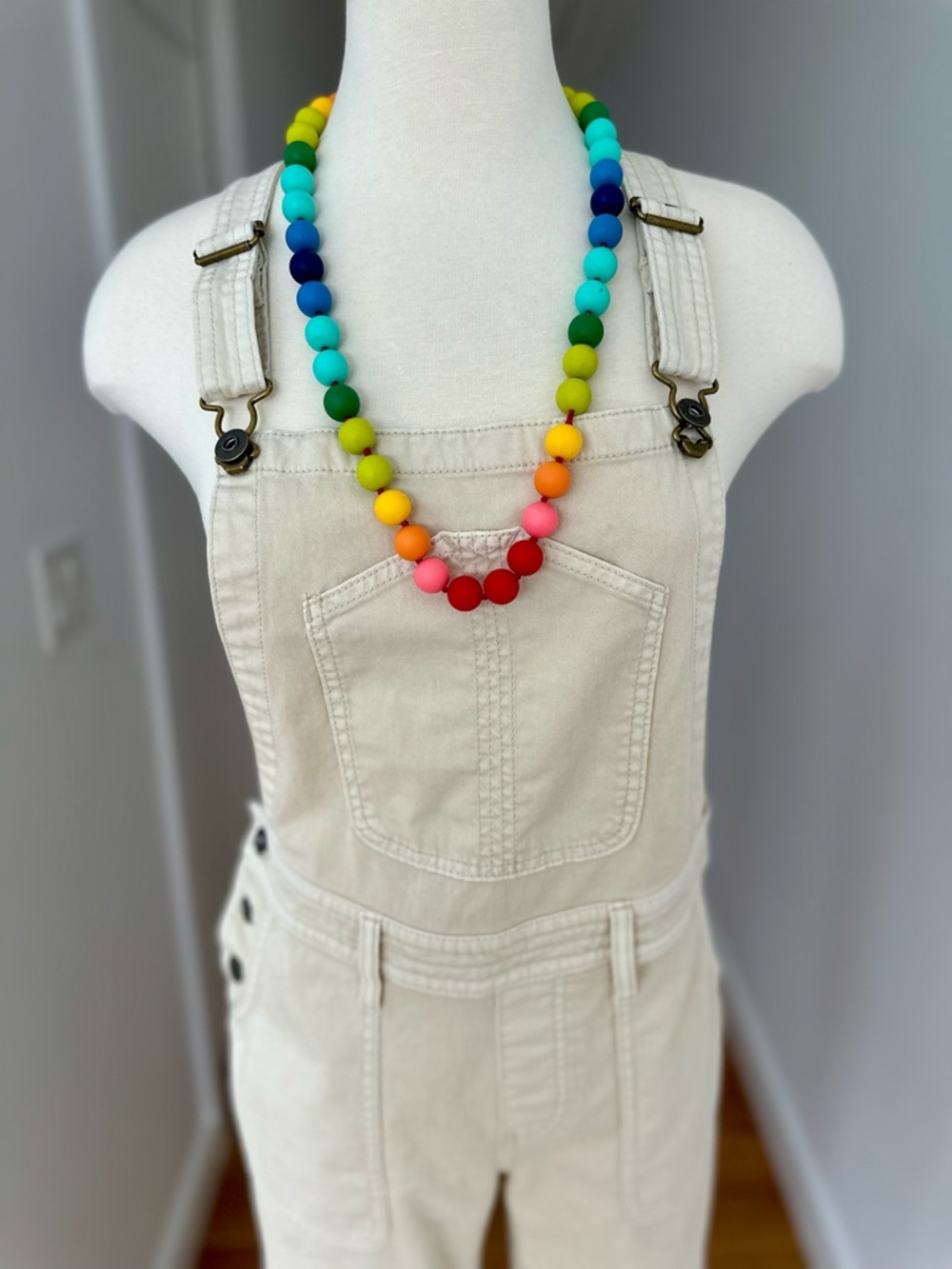 Prana Sancho Overalls, Size Small, Cream - Picture 2 of 14